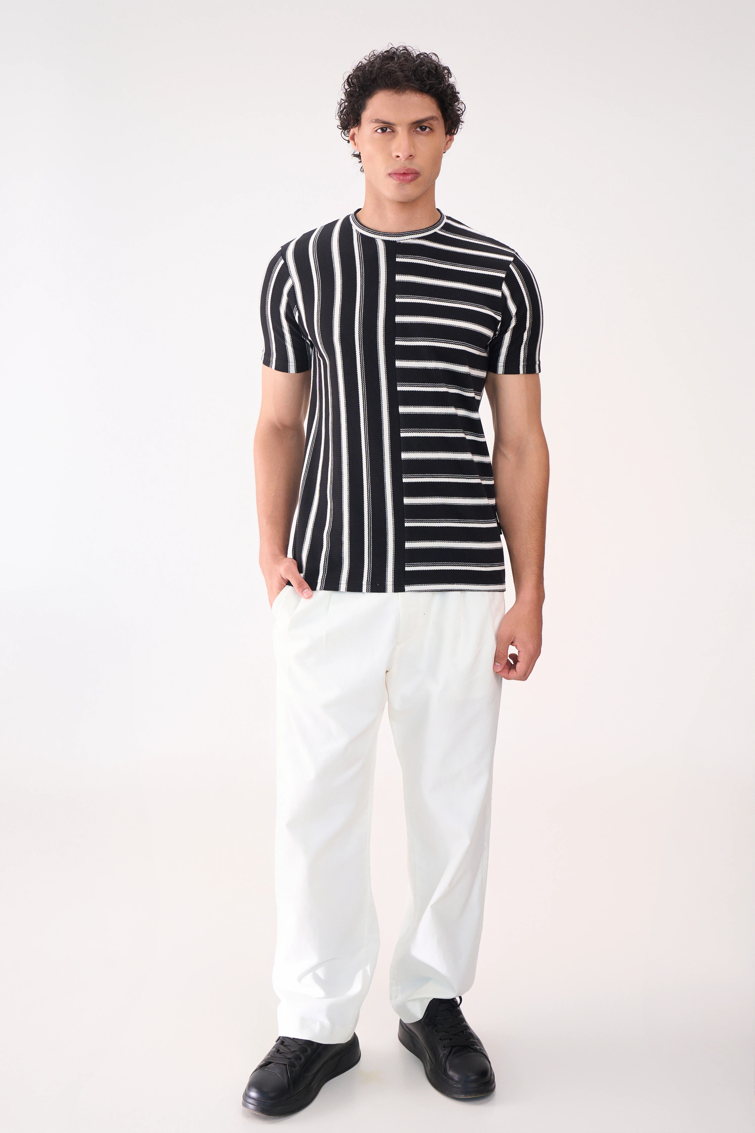 HALF STITCH STRIPE BLACK