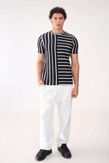 HALF STITCH STRIPE BLACK
