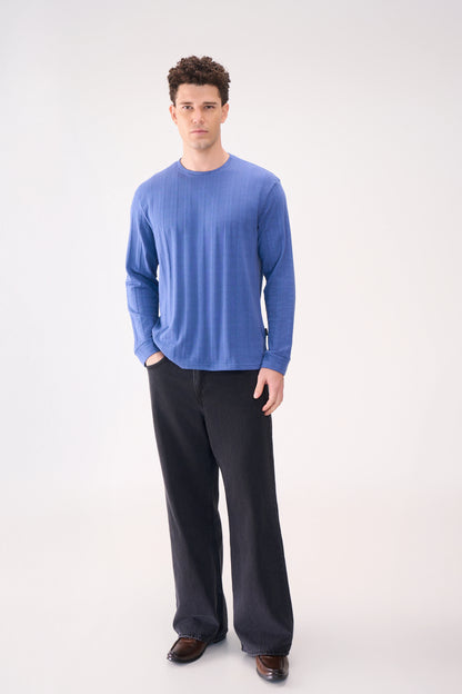 KNITTED LONG SLEEVES BLUE