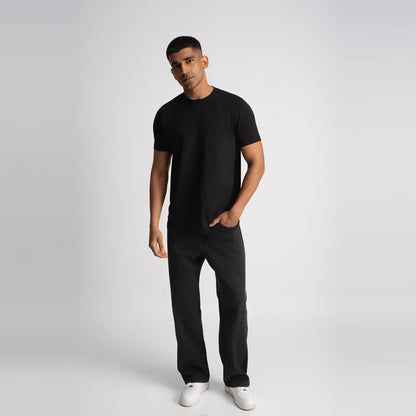 Relaxed Fine Line T-Shirt - Black