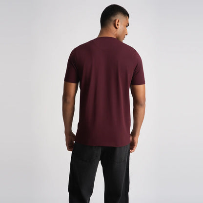 Relaxed Fine Line T-Shirt - Maroon