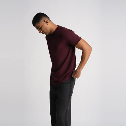 Relaxed Fine Line T-Shirt - Maroon