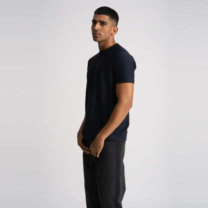 Relaxed Fine Line T-Shirt - Navy Blue