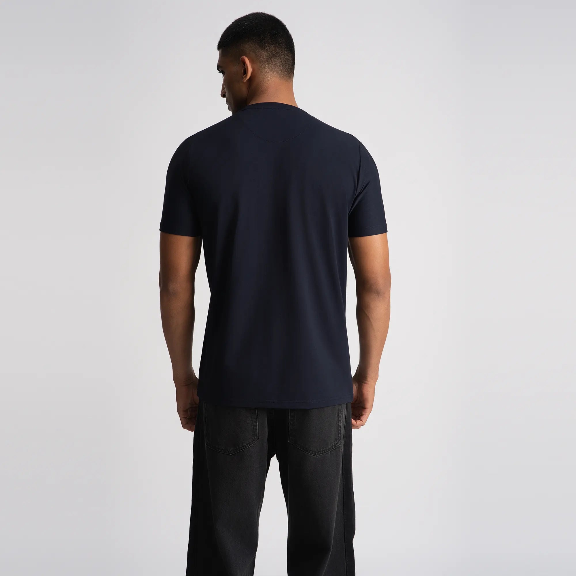 Relaxed Fine Line T-Shirt - Navy Blue