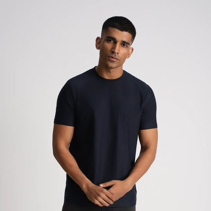 Relaxed Fine Line T-Shirt - Navy Blue