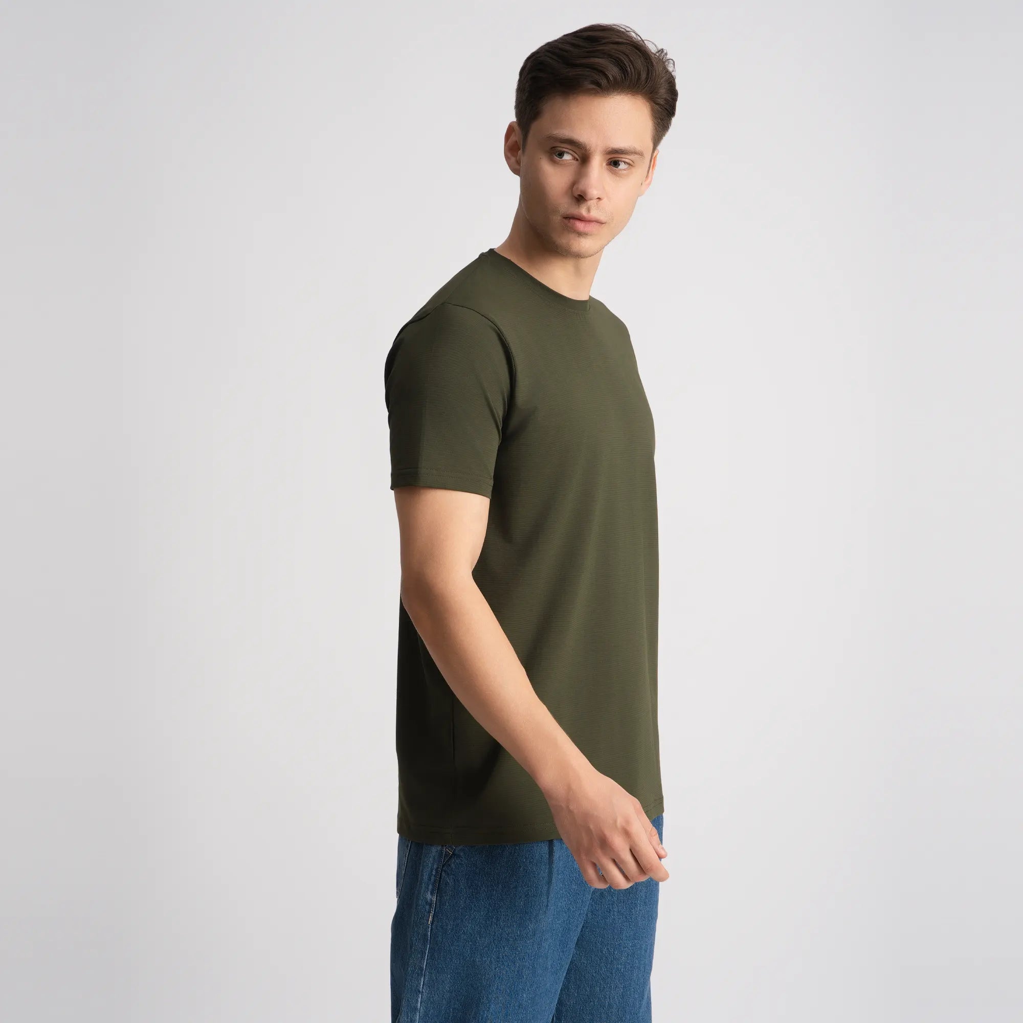 Relaxed Fine Line T-Shirt - Olive