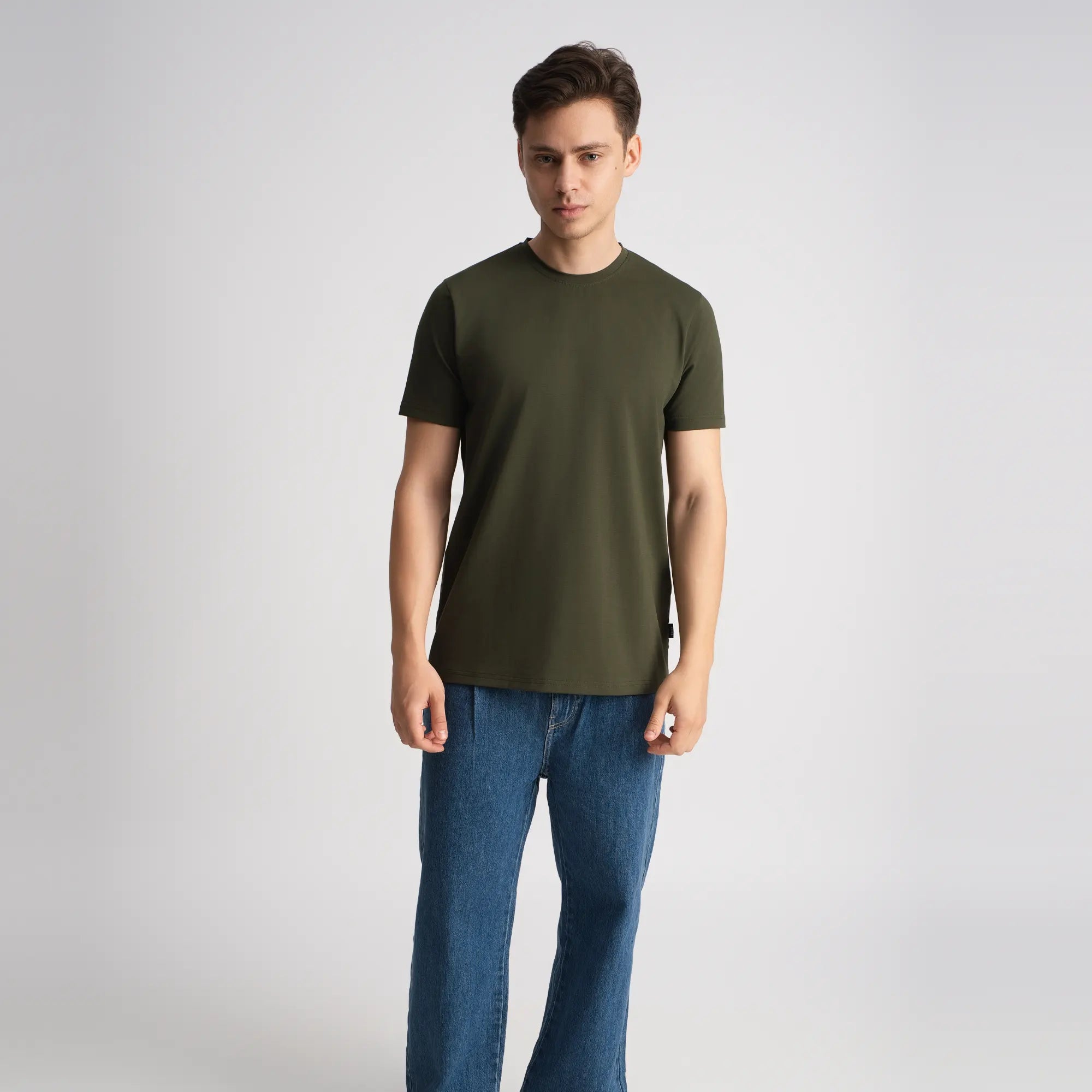 Relaxed Fine Line T-Shirt - Olive