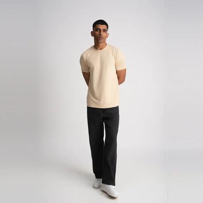 Relaxed Fine Line T-Shirt - Beige