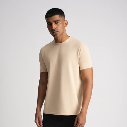 Relaxed Fine Line T-Shirt - Beige