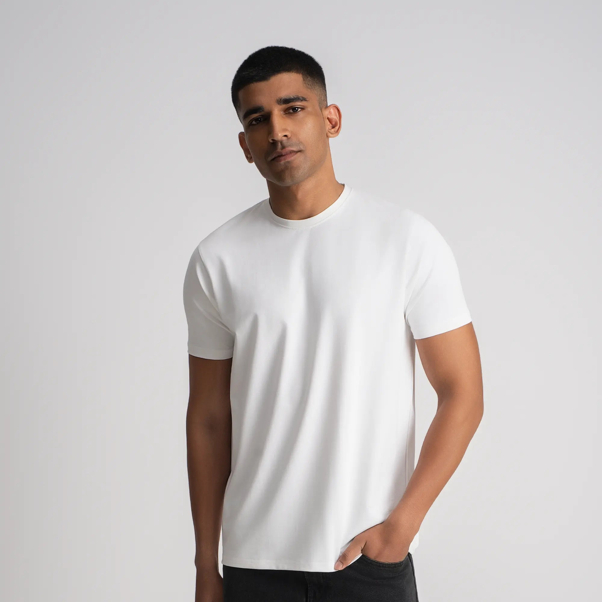 Relaxed Fine Line T-Shirt - White