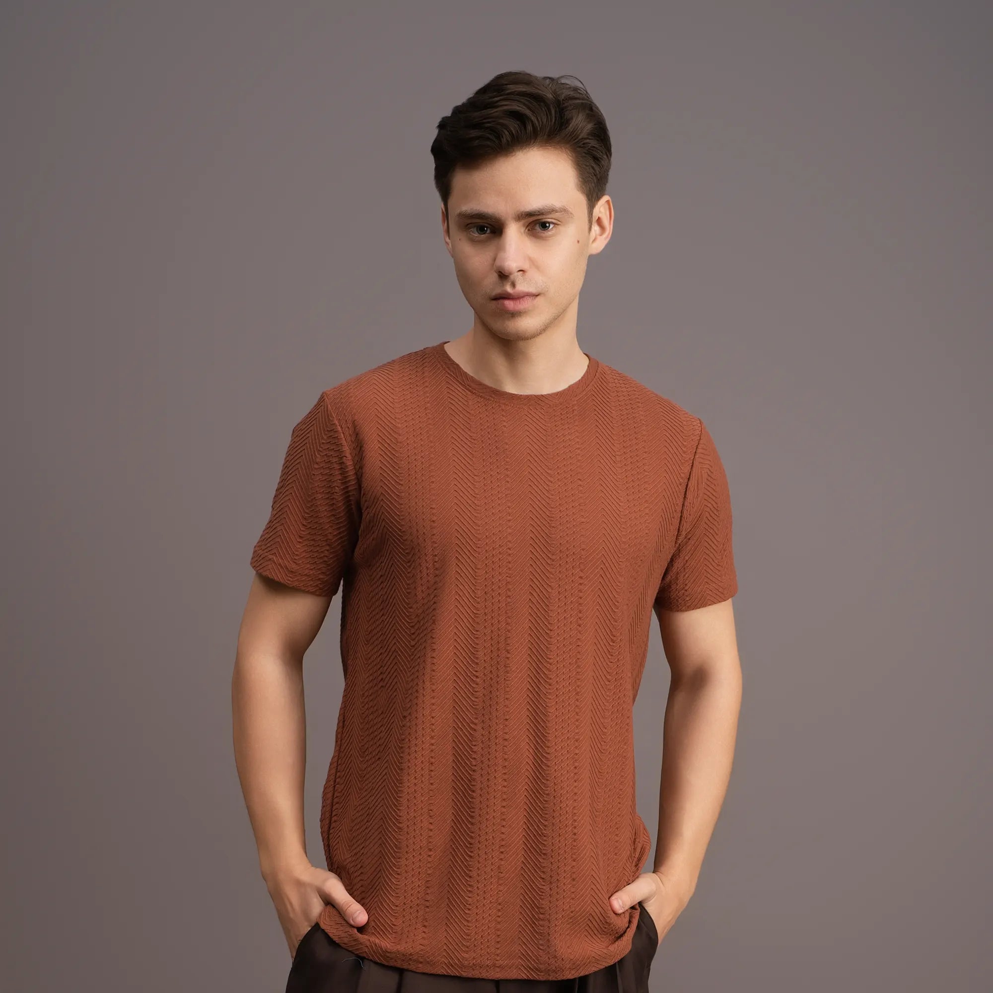 Relaxed Rust Weave T-shirt