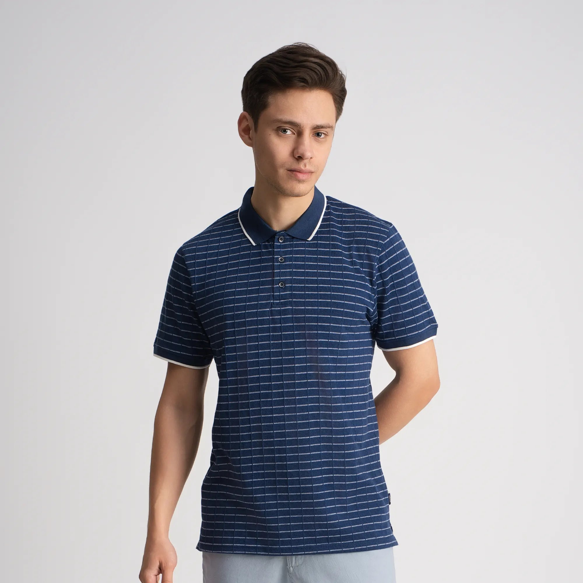 Textura Blue Polo T-shirt